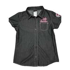 Harley Davidson Girls button up shirt with embroidery